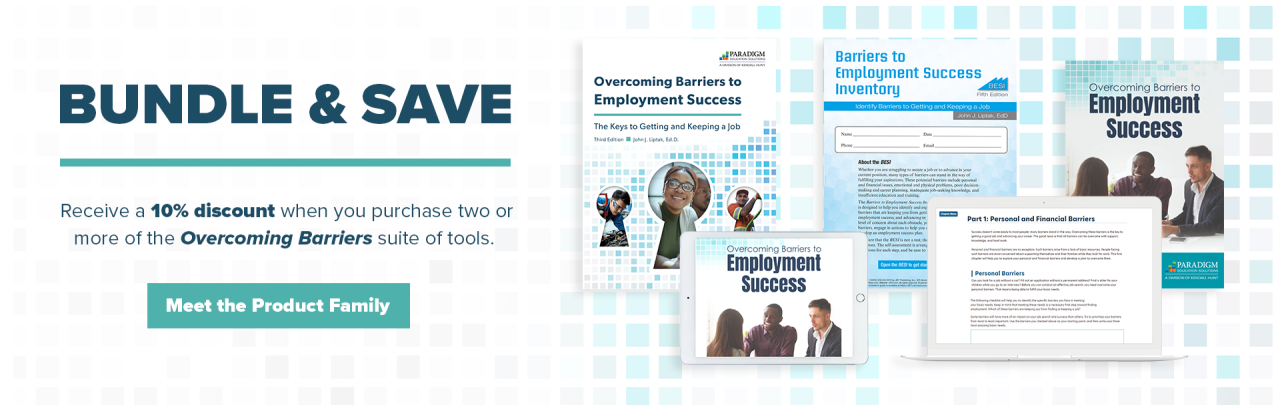 Receive a 10% discount when you buy two or more of the Overcoming Barriers tools. 