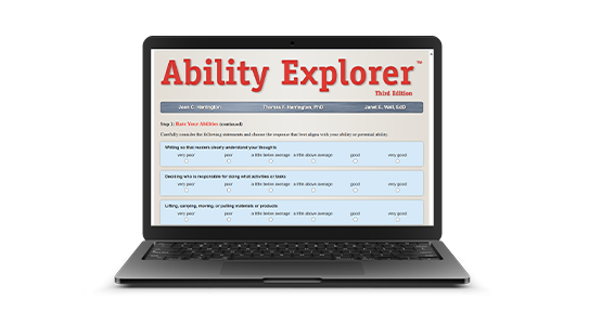 The online Ability Explorer displayed on a laptop