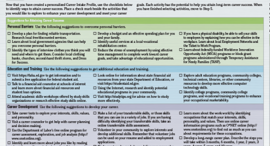 Step four of the Career Intake & Counseling Scale