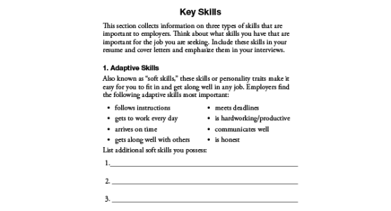 Example from the Pocket Book of Job Search Data & Tips