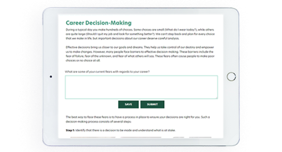 Interactive eBook shown on a tablet