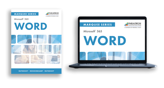 Print and Digital Covers of Marquee Series: Microsoft 365 Word