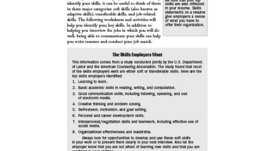 Example from QUICK Job Interview Guide