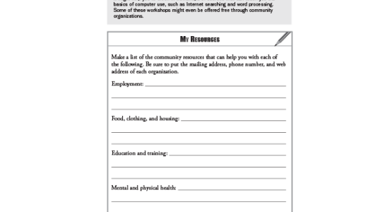 Example from QUICK Job Search for Ex-Offenders Guide