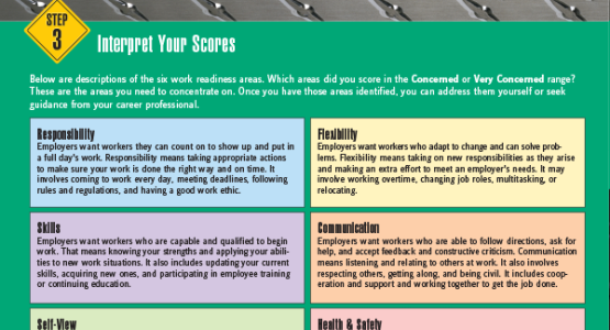 Example of the Work Readiness Inventory